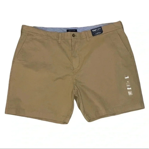 -  Tommy Hilfiger tan 7 inch shorts sz 42 - Picture 1 of 4